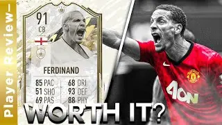 OMG!! 91 Rated Prime ICON Moments Rio FERDINAND Player Review! FIFA 22