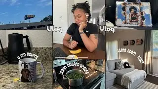 a regular DEGULAR day| 6AM morning routine| mini REST| cooking VEGAN collard greens| NEW nail desk