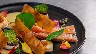 Chef Reuben Riffel&rsquo;s Take on Cured Salmon and Cr&egrave;me Fra&icirc;che Mousse