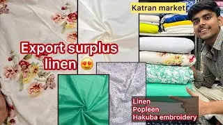 Linen, Popleen 😍| export surplus fabric on heavy discount 😱|katran market Mangolpuri latest video 