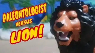 PALEONTOLOGIST VERSUS LION! (Animal Planet Toy Video)