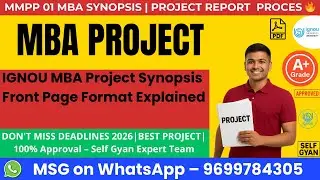 IGNOU MBA Project Synopsis Front Page Format Explained
