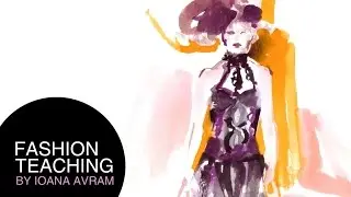 Fashion croquis inspired by Alexander McQueen's Autumn Winter 2015-2016