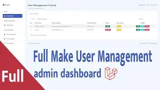 Full Create User Management in Dashboard Sample Laravel 8