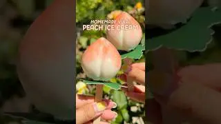 Making the Viral Peach Ice Cream 🍑 at Home 🤯 #peach #icecream #viralfood