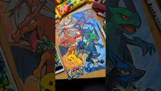 Drawing Ash Ketchum with Acrylic Markers #shorts