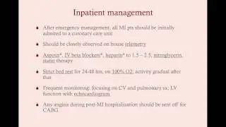 Inpatient Management of the MI Patient - CRASH! Medical Review Series