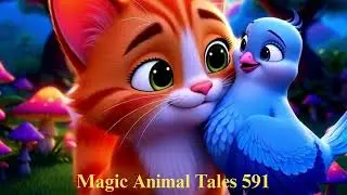 The Magical Love Story of Whiskers & Flutter 🐱🕊️ | Magic Animal Tales 591 |#puppylove #pigeon
