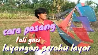 Cara pasang taligoci layangan perahu.