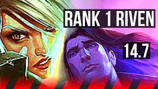 RIVEN vs TARIC (TOP) | Rank 1 Riven, 7/0/0, 1400+ games, Godlike | KR Challenger | 14.7
