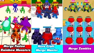 Merge Fusion Rainbow Monsters vs Hero Craft Merge Master vs Merge Zombies Android Gameplay