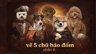 VẼ 5 CHÚ BÁO ĐỐM - phần 6 | bé pudding