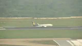 Jet Airways 737-800 lands at Chennai Airport.