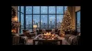 Soothing Christmas Piano Music 🎅🎄 Warm Fireplace Glow 🔥 Quiet Winter Snowfall for Deep Relaxation