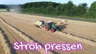 Claas Quadrant 5200 FC mit Krassort Vorbauhächsler und Fendt Vario 1042