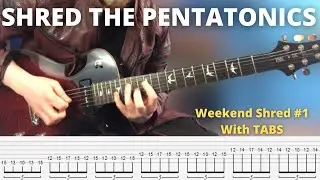 Weekend Shred #1- Alternate Picked Dm Pentatonic Run (With TABS)