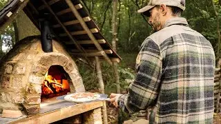 Cooking the First Meal in the Brick Pizza Oven!