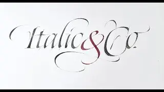 Demonstration of calligraphy. Italic special characters.