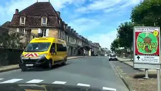 Gourdon (Lot) France - Driving into the medieval centre on a Sunday afternoon in May 2025.