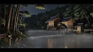 🔴 LIVE: 24/7 River Watermill ASMR | Flute + Cicada + Rain + Music • Sueño Profundo • 癒やし 🌿 Vol. 14