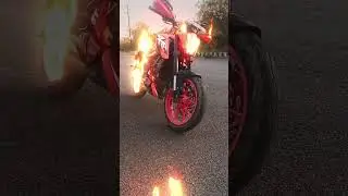 Fire on KTM Duke!! #automobile