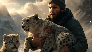 Wounded Snow Leapord rescue by his cub|Emotional Scenes