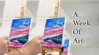 A Week of Art 🍁 how to let go when your art isn't perfect 🌱 My First Time using REEVES oil paint 🎨