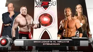 WWE 2k24 - Brock Lesnar '14 vs Triple H '08: Extreme Rules Match at Wrestlemania 31