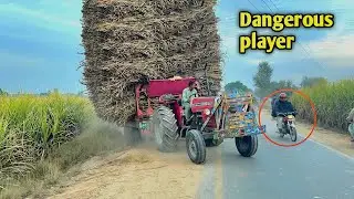 Tractor drifting | Mf 375 fully loaded drift on high ramp