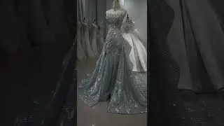 Silver shiny sequins mermaid evening dress  #weddingdress #eveningdress #partydress