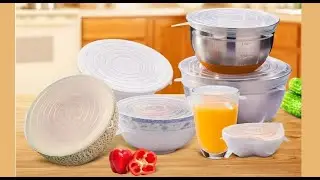 6 Pcs Kitchen Gadgets, Reusable Silicon Stretch Lids, Universal Lid Silicone Food