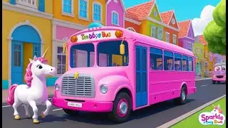 Unicorn Rides on a Pink Bus 🦄🚌 | 3D Animated Nursery Rhyme for Kids