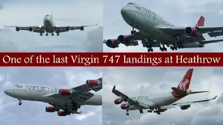 [4K] Virgin Atlantic 747 landing at Heathrow