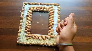 Unique Photo Frame Making with Rice and Badam shell | Photo Frame Making at Home #photoframe