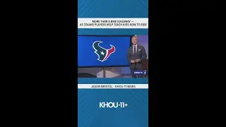 More than a bike giveaway &mdash; as Texans players help teach kids how to ride