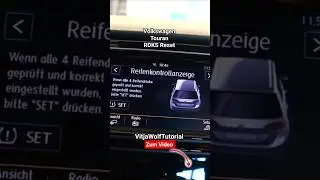 Volkswagen Touran Reifendruck Zur&uuml;cksetzen Anlernen Speichern RDKS Reset #vitjawolf #vw #automobile