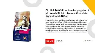 Affordable CLUB 4 PAWS Premium Chicken Puppy Food 400gr  Pet Food Cyprus  petstorecy