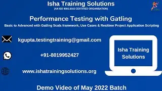 Performance Testing with Gatling Demo(Part 2).Pls contact or WhatsApp us on +91-8019952427 to Enroll