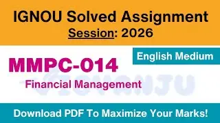 IGNOU MMPC 014 Solved Assignment 2026 Pdf Download