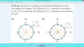 PUNTOS TERMINALES Y VALOR t EN LA CIRCUNFERENCIA UNITARIA