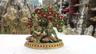 Brass Radha Krishna Idol: The Symbol of Love and Devotion (BS1548 E)| पीतल की राधाकृष्ण की मूर्ति ||