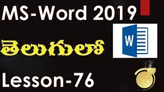 index in msword document  in telugu- MS office 2019 - Lesson 76