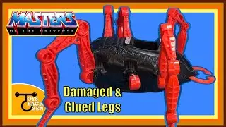 MOTU Spydor - Damaged & Glued Legs Repair - Electronics Not Working, Faded Stickers