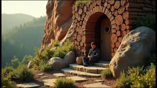 Secret Survival Shelter in the Red Cliff | A Peaceful Hidden Box Built Deep in the Wild