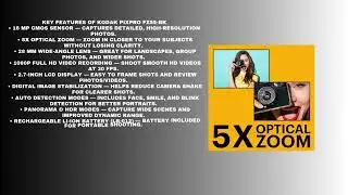 Kodak PIXPRO FZ55-BK Digital Camera Review  16MP CMOS 5X Optical Zoom, 1080P Full HD Vlogging Camera