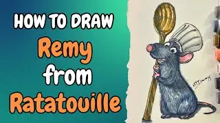 How to Draw Remy from Ratatouille with Markers  Easy Cartoon Drawing Tutorial