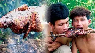 Primitive hunting duck for food/Primitive technology collection
