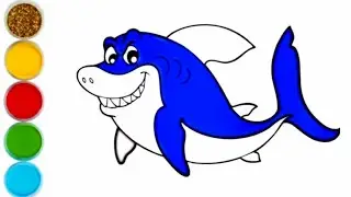 Как Нарисовать Акулу 🦈 Раскраска | Baby Shark Drawing, Coloring, Painting