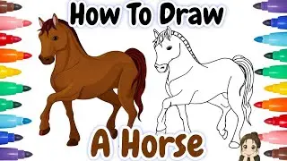 How To Draw A Horse 🐎 Easy Horse Drawing For Beginners | Animals Drawing Tutorial Step by Step