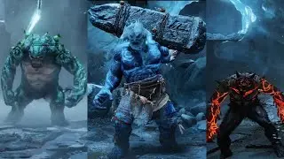 GOD OF WAR Combat Vs Ice Troll, Ogre And Wolves [PC]